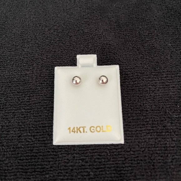 Made in Italy Jewelry - 🌟Host Pick🌟14 Karat Solid White Gold Ball 6mm Earrings